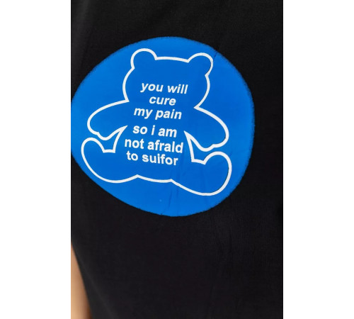 Футболка жіноча з принтом, колір чорний, 221R3009