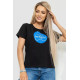 Футболка жіноча з принтом, колір чорний, 221R3009