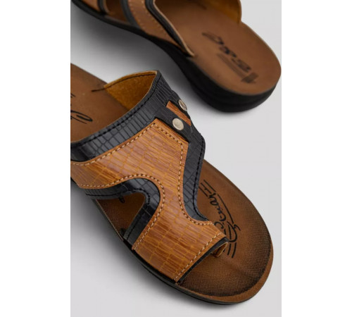 Шльопанці підліткові для хлопчика, колір коричнево-чорний, 244R336