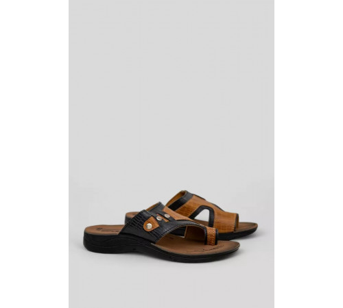 Шльопанці підліткові для хлопчика, колір коричнево-чорний, 244R336