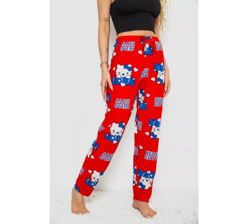 Штани жіночі домашні, колір червоний, 238R1101-1