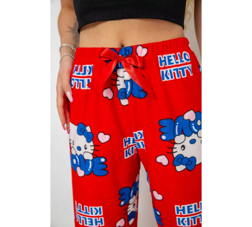 Штани жіночі домашні, колір червоний, 238R1101-1