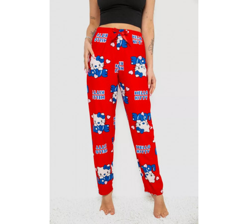 Штани жіночі домашні, колір червоний, 238R1101-1