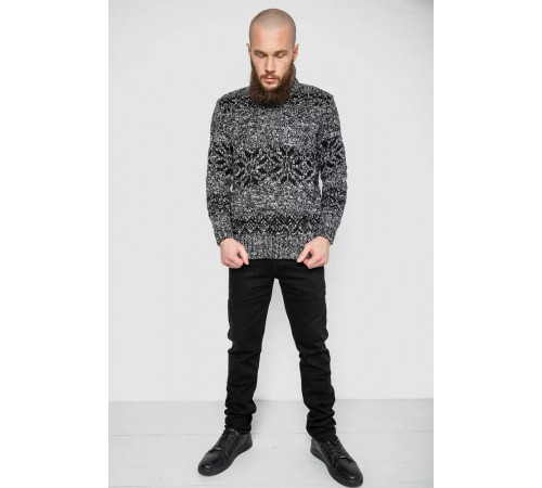 Свитер мужской, цвет черно-белый, 214R10321.