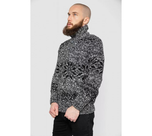 Свитер мужской, цвет черно-белый, 214R10321.