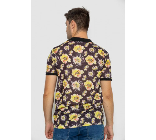 Поло чоловіче з принтом, колір чорно-жовтий, 247R306