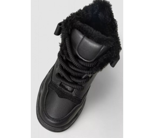 Кросівки жіночі на хутрі, колір чорний, 243R112-5