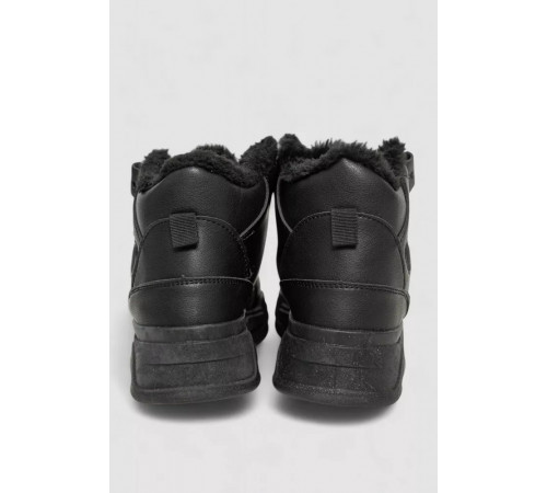Кросівки жіночі на хутрі, колір чорний, 243R112-5