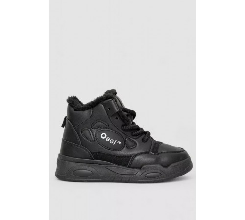 Кросівки жіночі на хутрі, колір чорний, 243R112-5