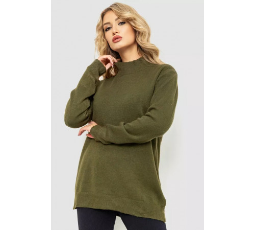 Жіночий светр в'язаний, колір хакі, 204R179