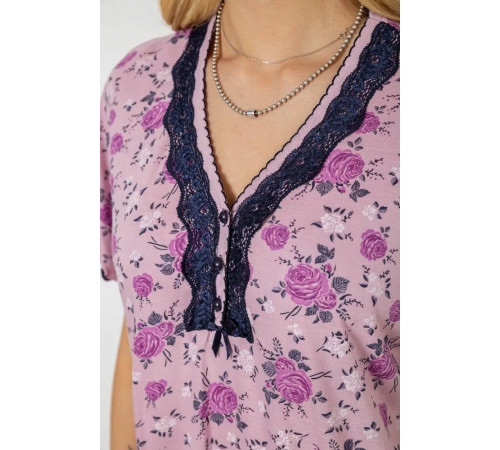 Піжама жіноча з принтом, колір бузковий, 243R6971