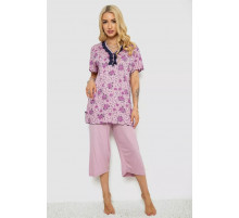 Пижама женская с принтом, цвет сиреневый, 243R6971.