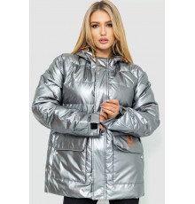 Пуховик жіночий єврозима, колір сріблястий, 131R0023-1