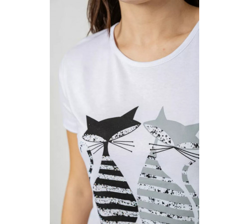 Женская футболка с принтом, цвет белый, 244R502