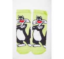 Женские носки, салатового цвета с мультяшным принтом, 167R360.