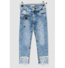 Джинси для дівчаток, колір темно-блакитний, 247R1823