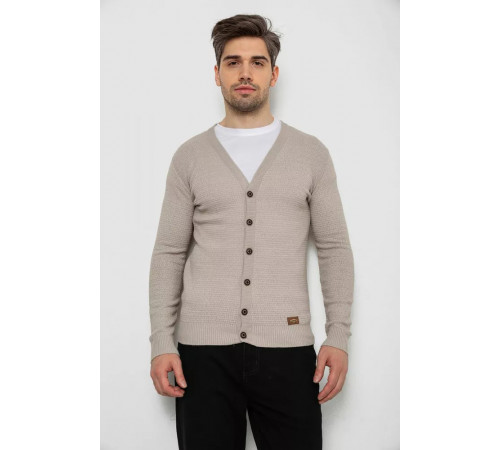 Кофта мужская на пуговицах, цвет бежевый, 238R1055.