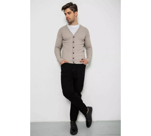 Кофта мужская на пуговицах, цвет бежевый, 238R1055.