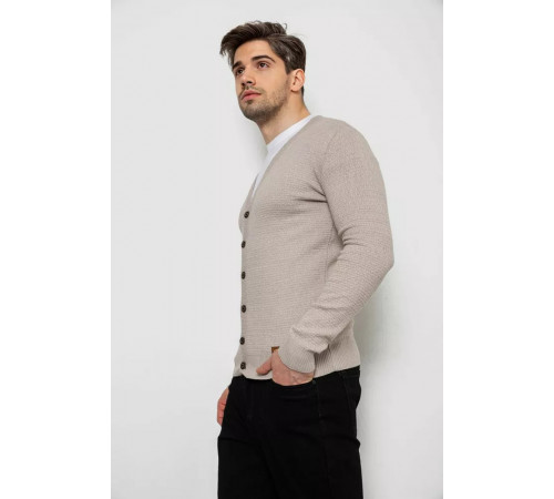 Кофта мужская на пуговицах, цвет бежевый, 238R1055.