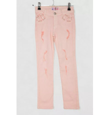 Джинсы для девочки, цвет персиковый, 247R10041.