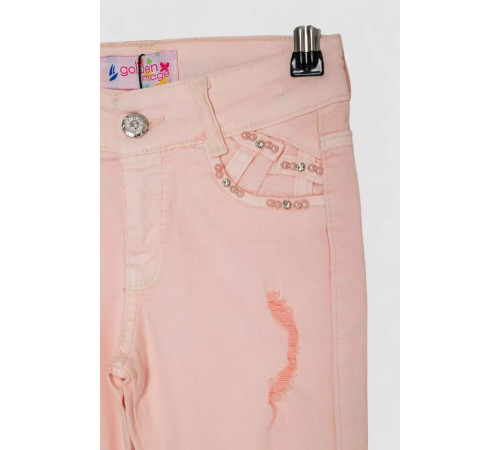 Джинсы для девочки, цвет персиковый, 247R10041.