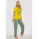 Піжама жіноча з принтом, колір жовтий, 243R20259