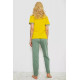 Піжама жіноча з принтом, колір жовтий, 243R20259