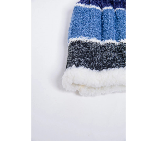 Детская шапка, серо-синего цвета, из шерсти, 167R7777