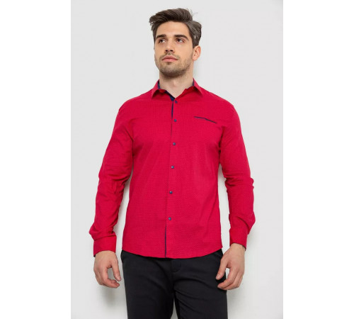 Рубашка мужская с принтом, цвет красный, 214R7094-1.