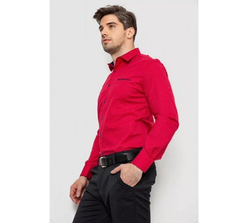 Рубашка мужская с принтом, цвет красный, 214R7094-1.