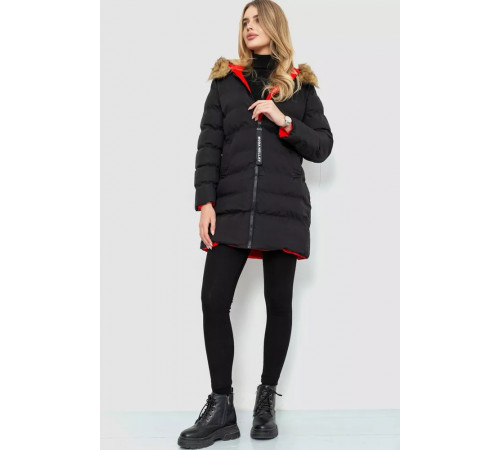 Куртка жіноча двостороння, колір чорно-червоний, 129R818-555