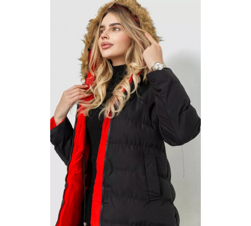 Куртка жіноча двостороння, колір чорно-червоний, 129R818-555