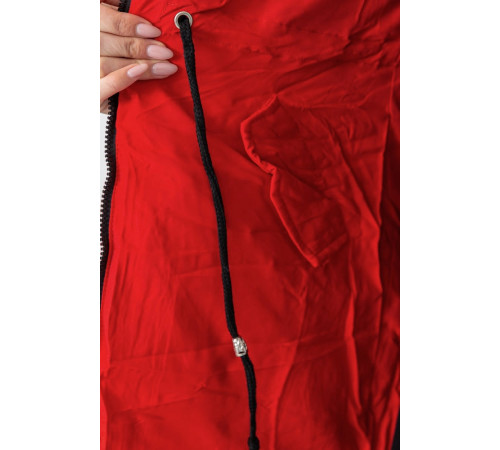 Куртка жіноча двостороння, колір чорно-червоний, 129R818-555