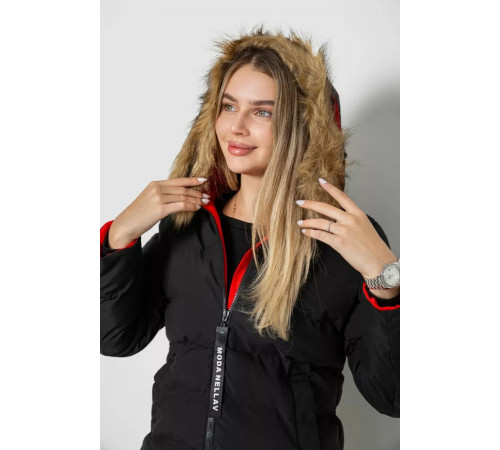 Куртка жіноча двостороння, колір чорно-червоний, 129R818-555