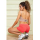 Короткі трикотажні жіночі шорти, коралового кольору, 167R113-1