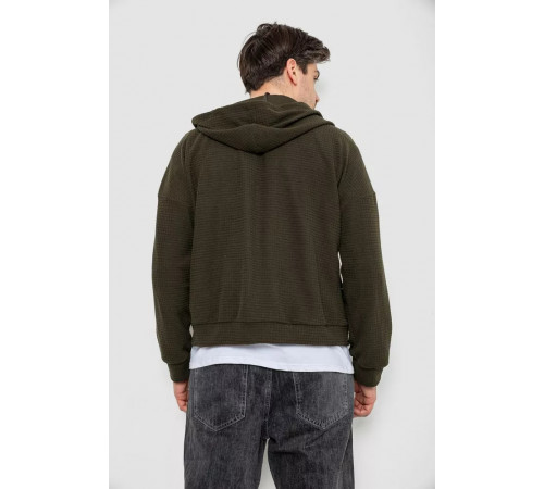 Кофта чоловіча на блискавці з капюшоном, колір хакі, 238R103-1