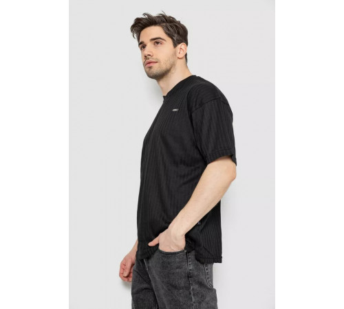 Футболка чоловіча однотонна 247R3140, колір чорний, 244R3140