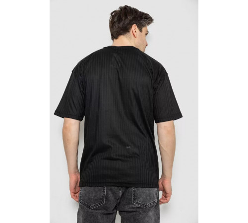 Футболка чоловіча однотонна 247R3140, колір чорний, 244R3140