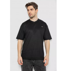 Футболка чоловіча однотонна 247R3140, колір чорний, 244R3140