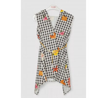 Кардиган в комплекті з лонгслів для дівчаток, колір чорно-молочний, 247R1001