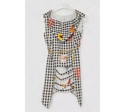 Кардиган в комплекте с лонгсливом для девочек, цвет черно-молочный, 247R1001.