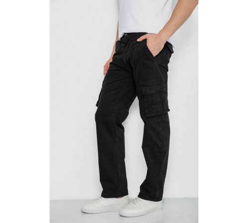Брюки мужские с карманами, цвет черный, 244R2072