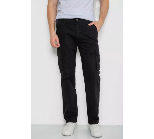 Брюки мужские с карманами, цвет черный, 244R2072