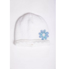 Дитяча шапка молочно-блакитного кольору, з декором, 167R7802-1