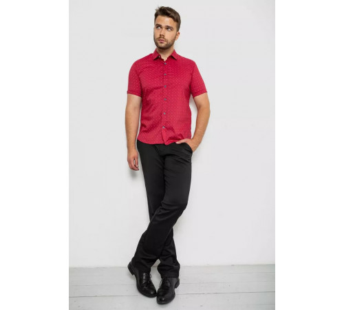 Рубашка мужская с принтом, цвет бордовый, 214R6917-6