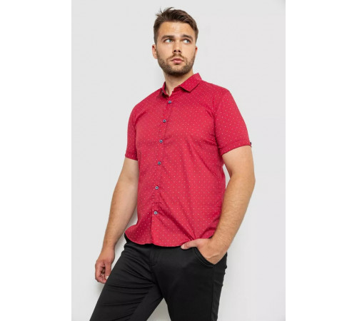 Рубашка мужская с принтом, цвет бордовый, 214R6917-6