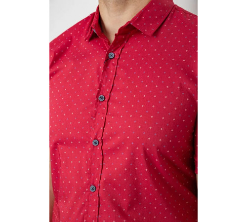 Рубашка мужская с принтом, цвет бордовый, 214R6917-6