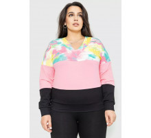 Світшот жіночий триколірний, колір м'ятно-рожевий, 102R5138