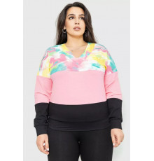 Світшот жіночий триколірний, колір м'ятно-рожевий, 102R5138