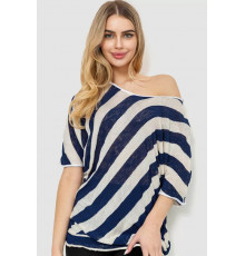 Жіноча кофта в смужку, колір синьо-білий, 244R0263